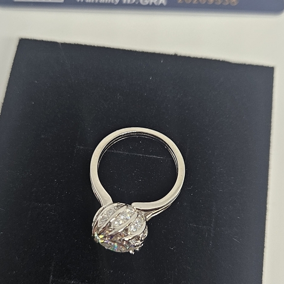 925 Silver 3 Carat Moissanite Wide Ring - Picture 5 of 5